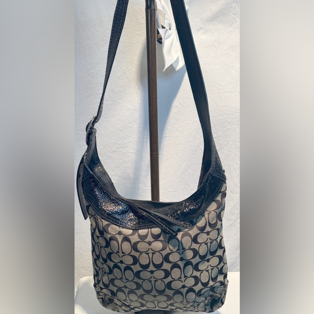 Coach Black and Gray Signature Crossbody Bag - Picture 1 of 13